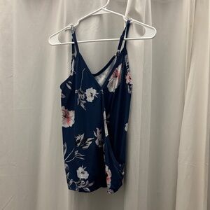 Floral Navy Blue Women's Top